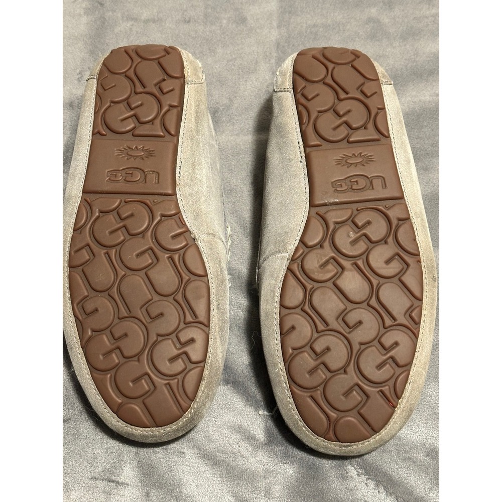 UGG Ansley Grey Suede Wool Lined Moccasin Slippers Womens 9 - Picture 8 of 9
